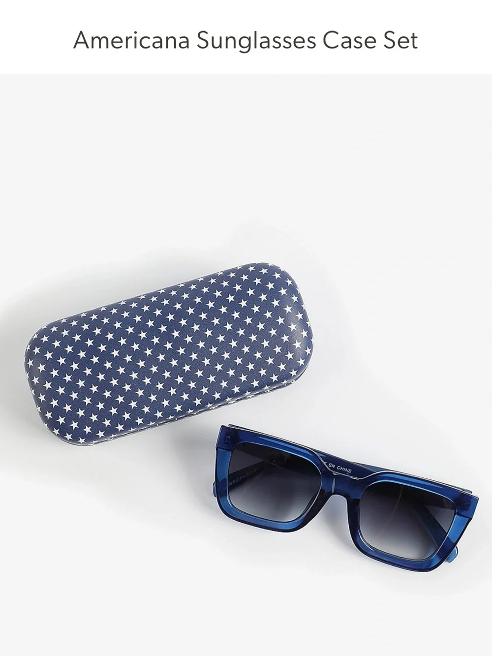 Maurices Blue Square Sunglasses with Navy Star Case